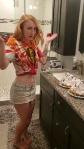 Macy nikole about to get wet and messy