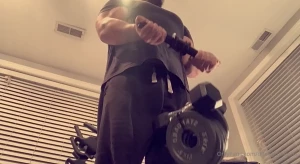 Daddy s doing his best with these home workouts