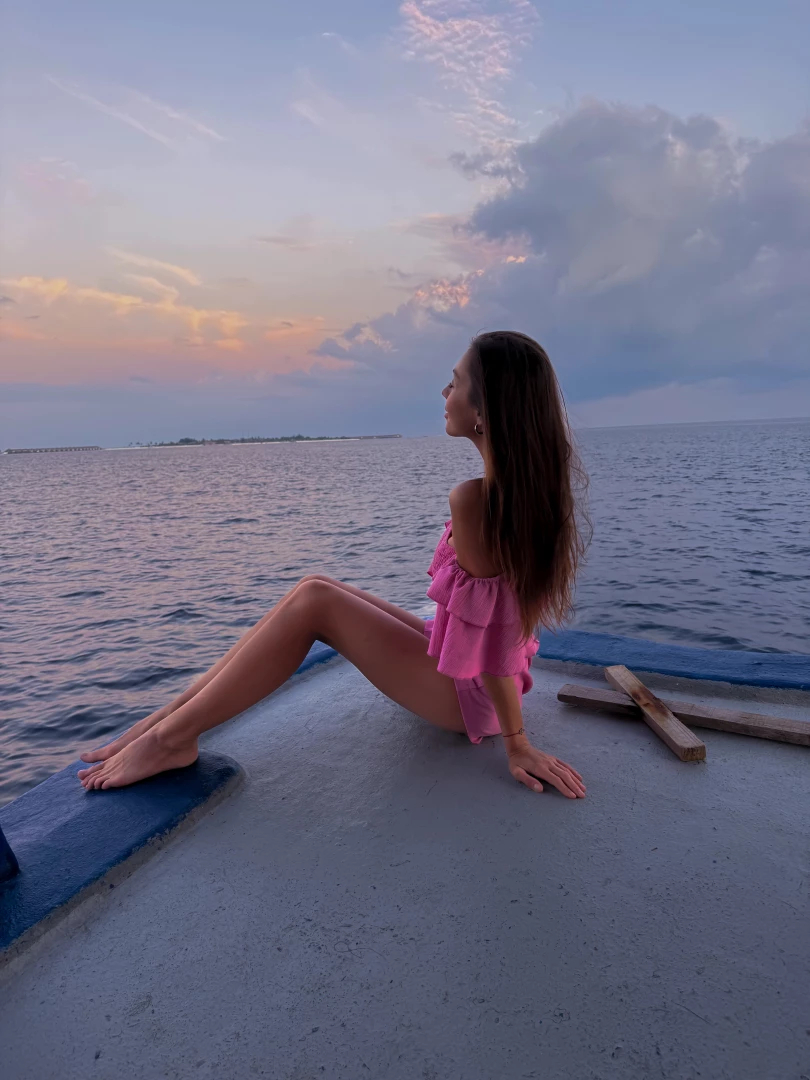 Sunset girl miss my maldives vacation 