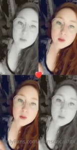 Redhead redhair girlswithglasses nerd pale lipsync