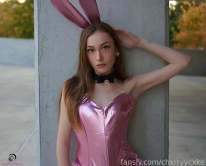 Pink playboy bunny professional pic set in costume head vid available part 2