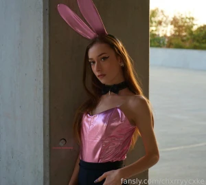Pink playboy bunny professional pic set in costume head vid available part 7
