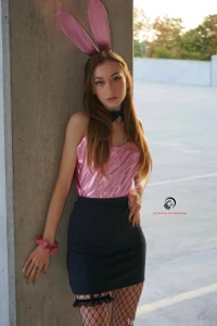 Pink playboy bunny professional pic set in costume head vid available part 13