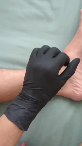 Gloves on and small teasing