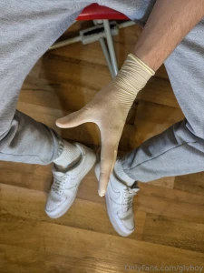 White socks white af1 white underwear and white latex gloves part 30