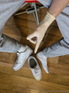 White socks white af1 white underwear and white latex gloves part 2