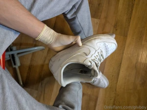 White socks white af1 white underwear and white latex gloves part 10