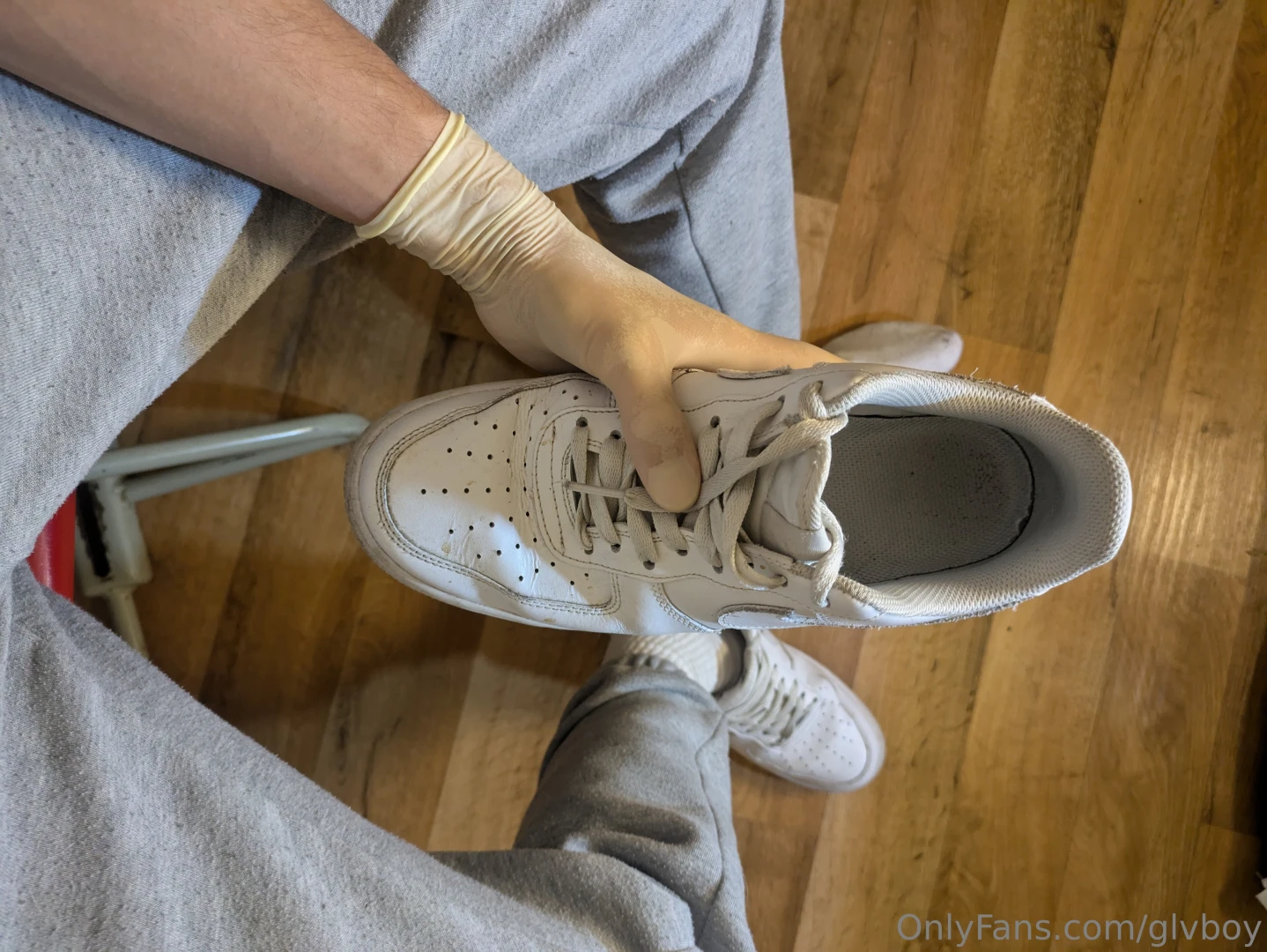 White socks white af1 white underwear and white latex gloves part 4 