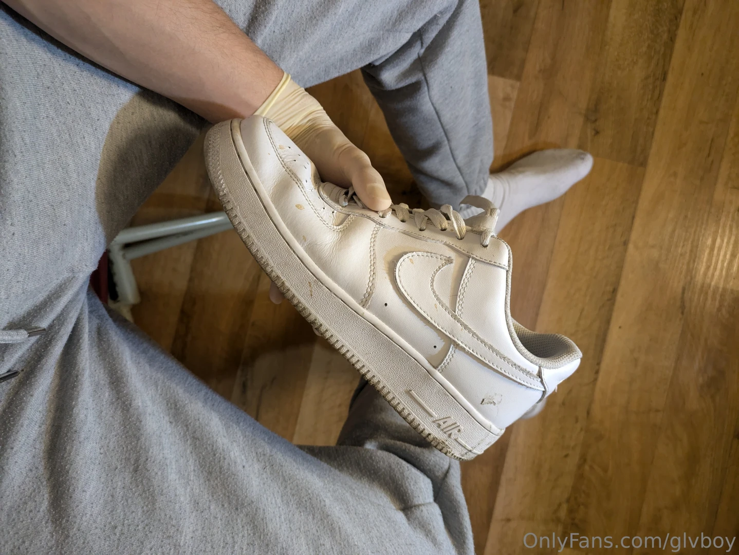 White socks white af1 white underwear and white latex gloves part 14 