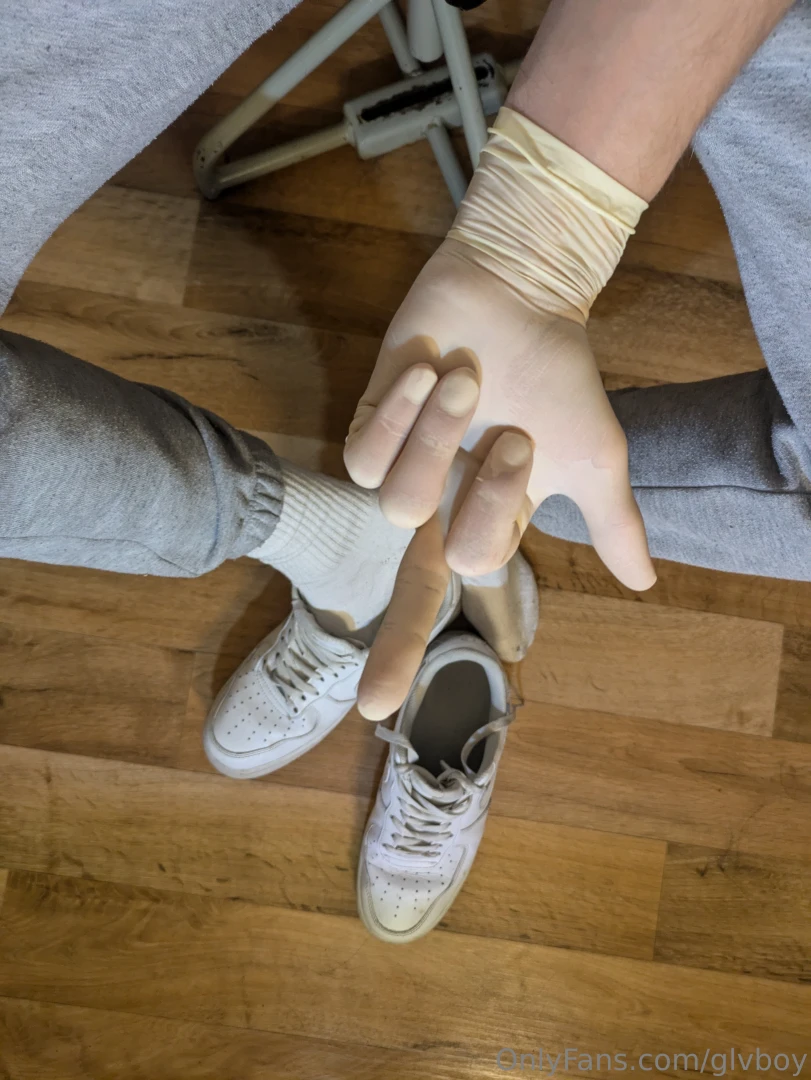 White socks white af1 white underwear and white latex gloves part 6 