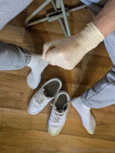 White socks white af1 white underwear and white latex gloves part 27