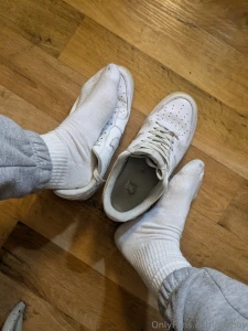 White socks white af1 white underwear and white latex gloves part 12