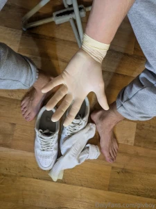 White socks white af1 white underwear and white latex gloves part 3