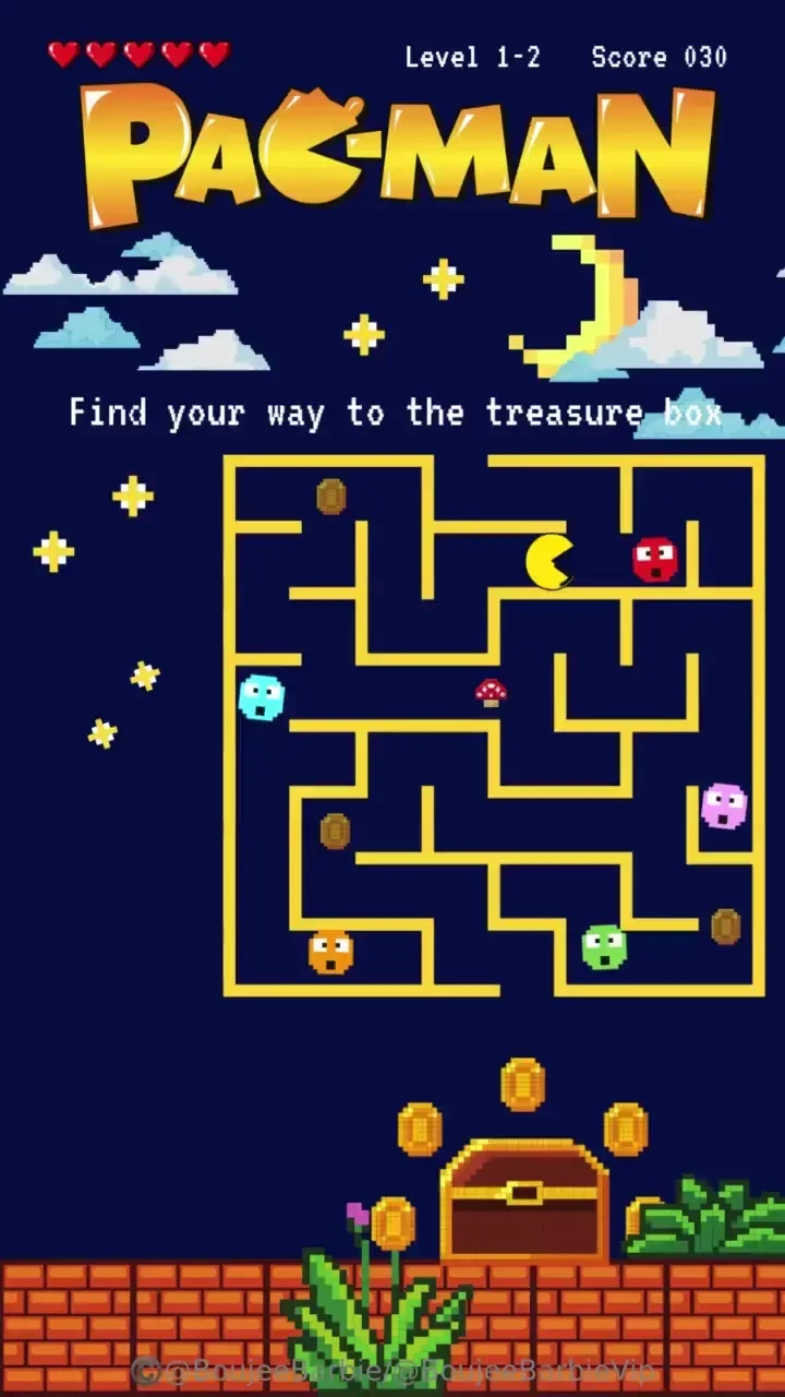 Pacman tip 10 and test your luck can you clear the board 