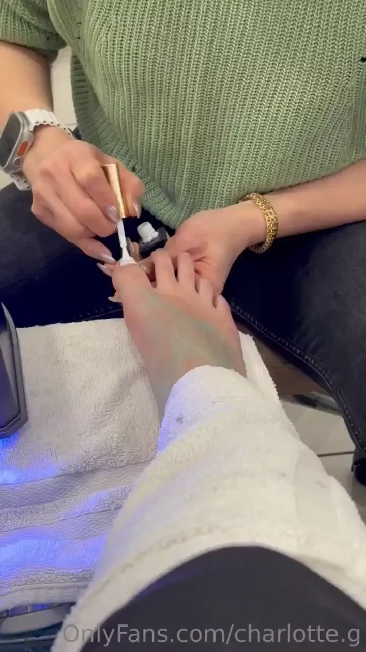 Pedi done we went white toes do you know what white toe polish means 