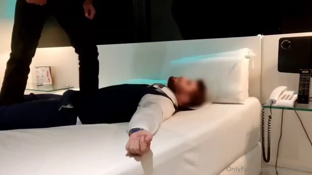 Stomping and punching a sexy suit boy 
