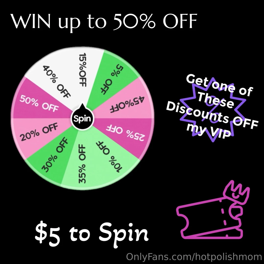 Spin the wheel with me win up to 50 off my vip page cum play with me part 1 