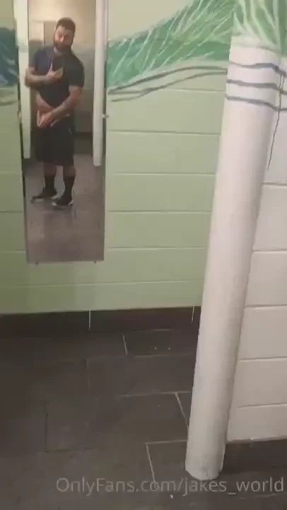 Bar room bathroom bate and cum 