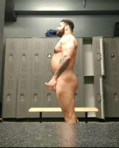 Openly masturbating in gym locker
