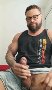 Jake holding fat cock