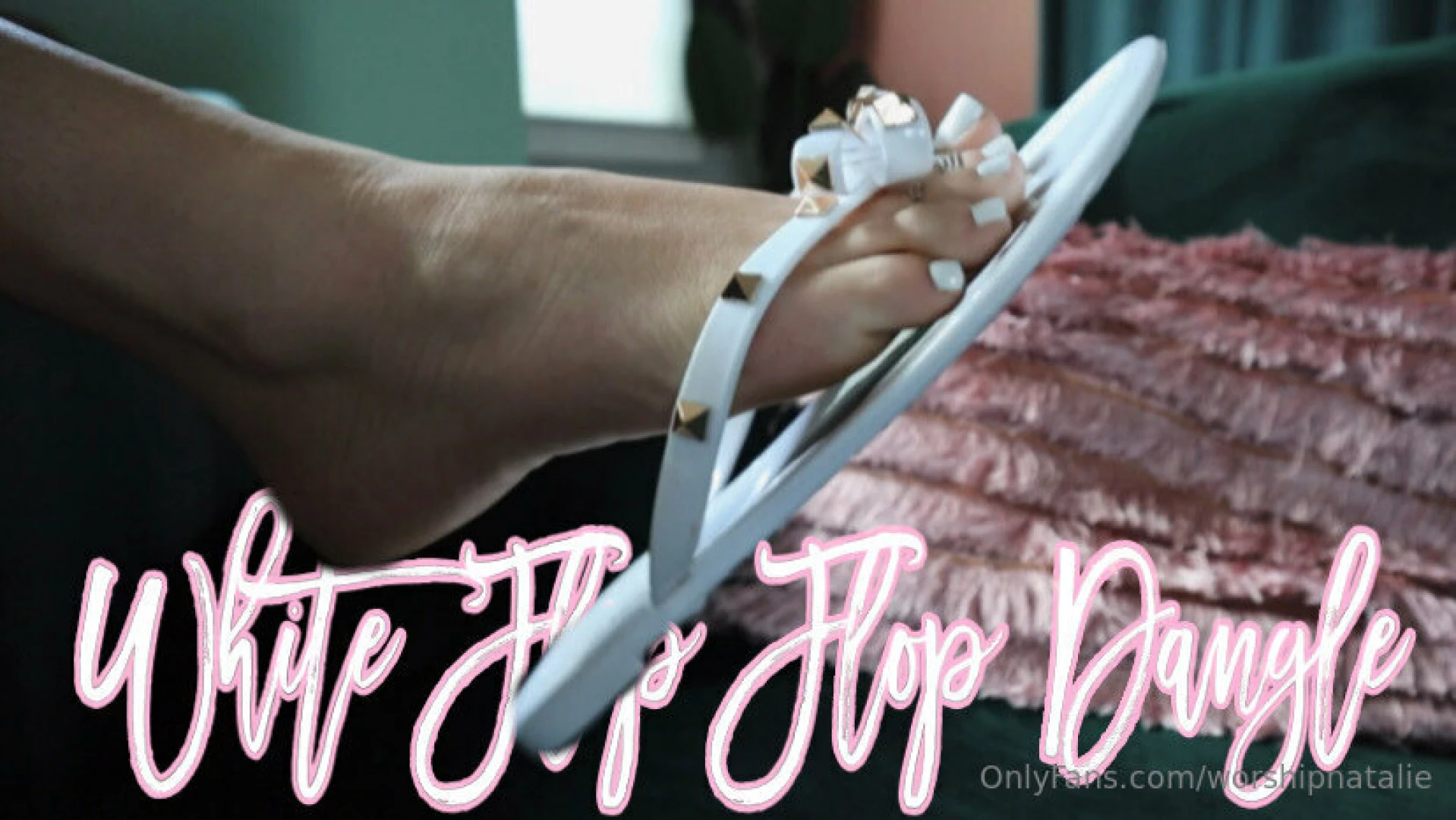 White flip flop dangle hd slip into deep thought and relaxation 