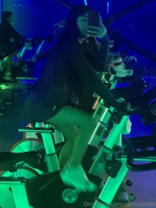 Cycling through the night at the gym