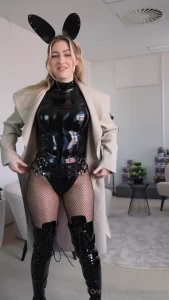 Showing my bubble butt in my slutty bunny outfit would you spank i ll