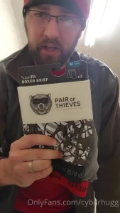 Trying on a new brand of athletic underwear that a buddy recommended