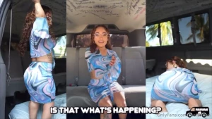 Tanya gets creampied again on thefanvan this time in the front seat part 2 