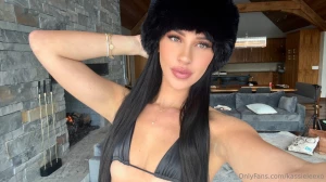 Lips glossy nipples poking through fur hat on while my eyes begging