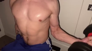 Work out jerk off this was the first time i had someone behind the