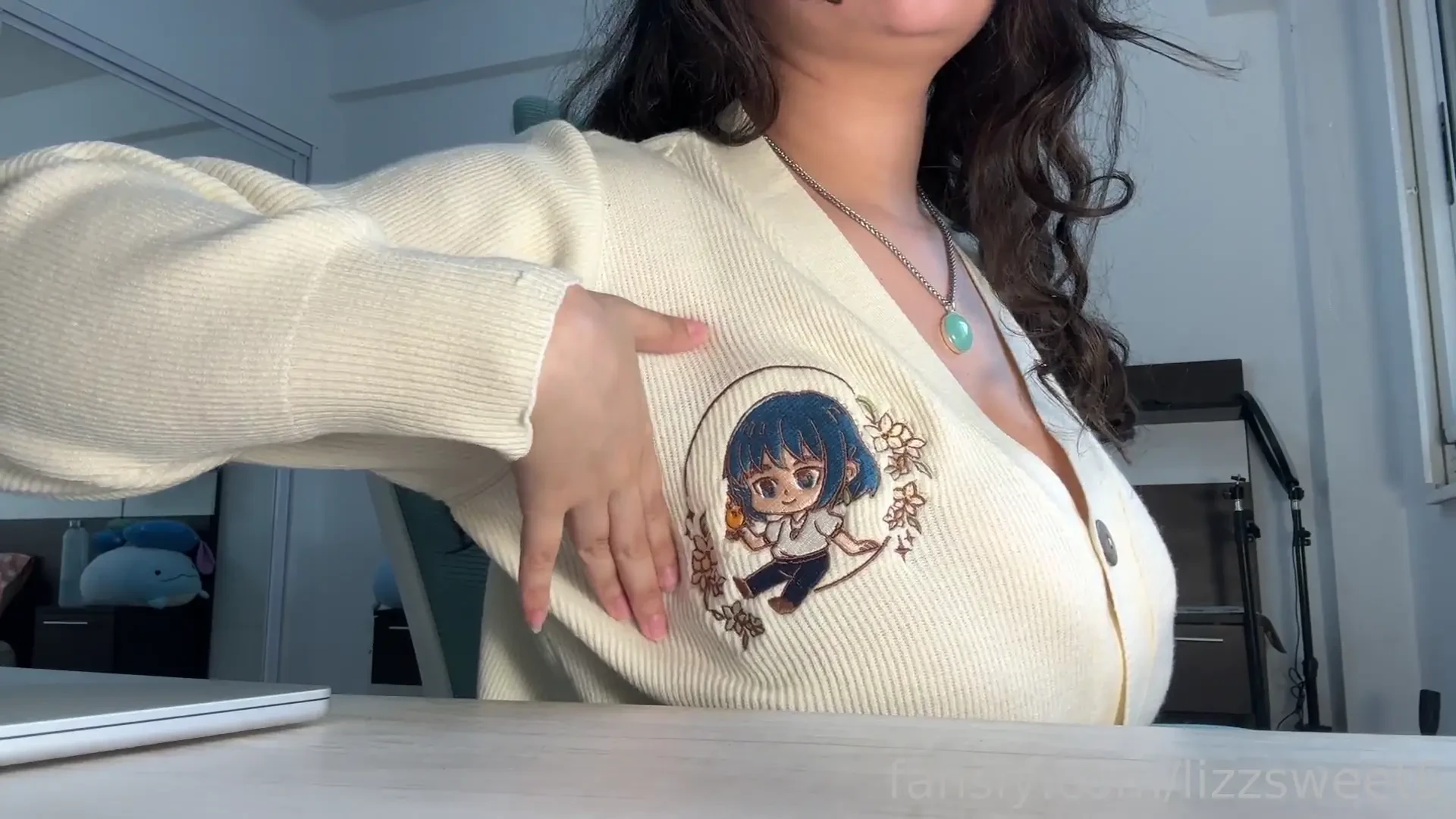 My nerdy sweater hides this huge pair but they look better when i put 