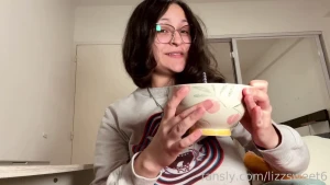 Eating my favorite noodle soup in my new cute bowl i slurp the soup