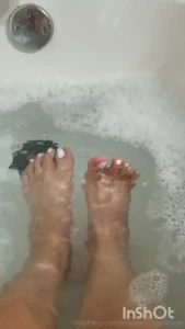 Enjoy my feet being playful in the bath scrub a dub