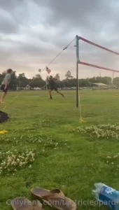 Some dime volleyball plays at the park tonight and some mistakes were part 1