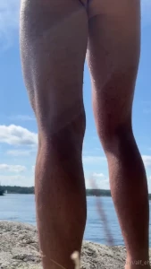 Finding the perfect pose exposed on a rock in sweden