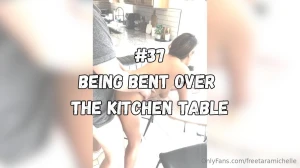 He puts me up on the kitchen counter and starts eating my pussy and