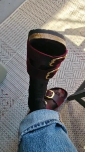 Dangling with nylon socks and birkenstock arizona big buckle in