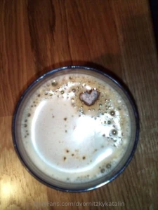 I have a coffee during the photo shoot