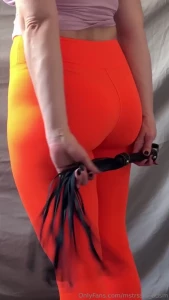 Let me hypn-o-tize you with my flogger and of course these pants