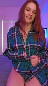 Imagine me slipping into your shirt barely covering my big juicy tits