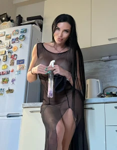 Cleaning in transparent dress do you want to see