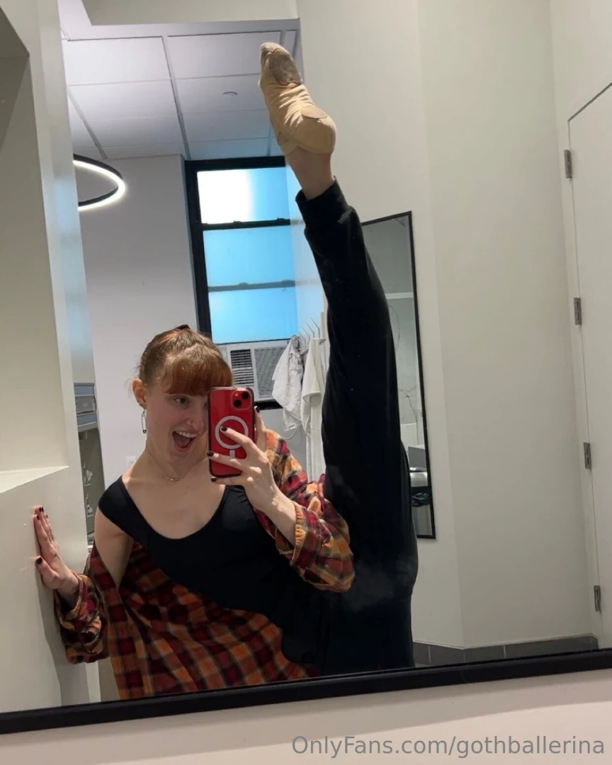 Stretching before class 