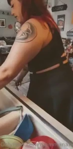 A little tease while doing dishes