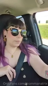 Driving with my tits out on tiddy tuesday