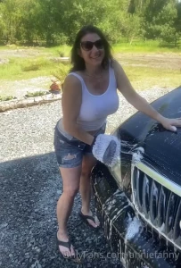 When he has control of the hose