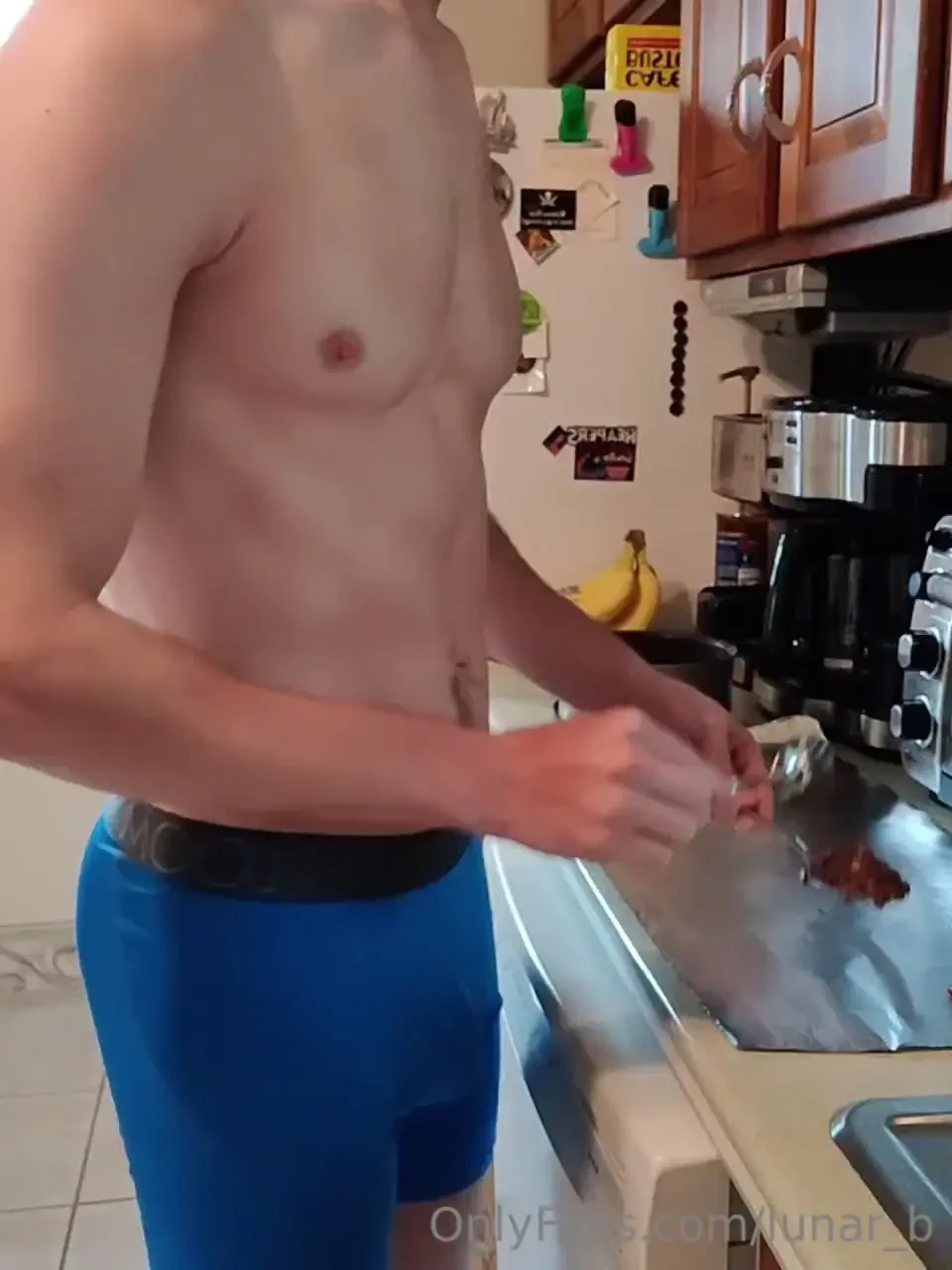 Why yes he bakes too would ve been even better if someone snuck up 