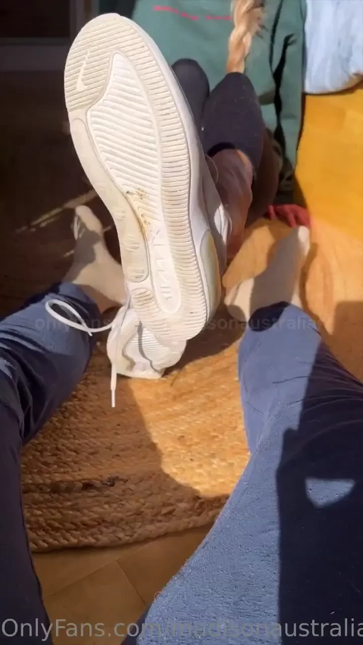 Morning here is a very spontaneous video sneakers no socks sweaty feet 