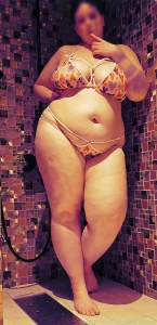 The shower might be hot but the warmth between my thick thighs is even