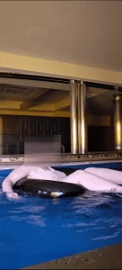 Are you just gonna let me float on by gif bbw curvy feet pool milf